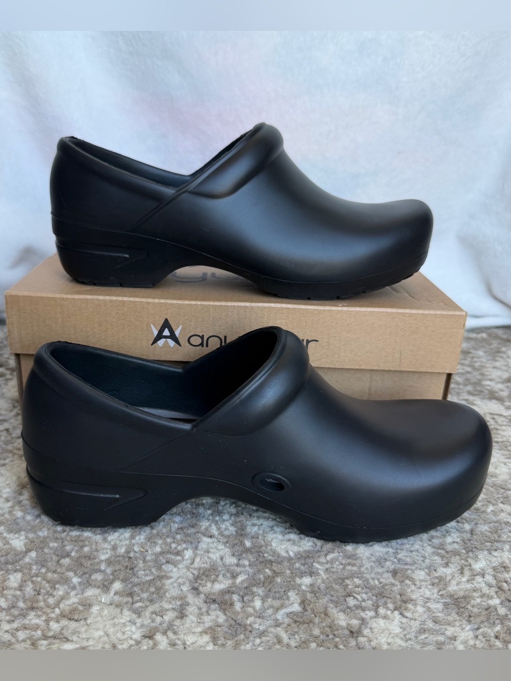 Ankle Clog Mules in Black by Anywear